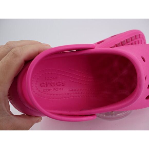 Crocs Crush Clog Size 8 Pink Rubber Slip On Platform Chunky Shoes - Picture 10 of 11